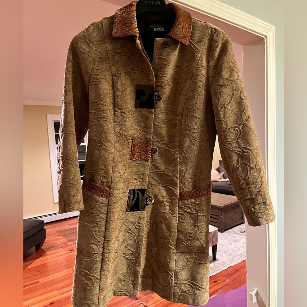 Anna Polan Vintage Brown Textured Coat made is USA
